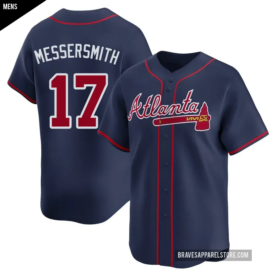 Men's Atlanta Braves ＃17 Andy Messersmith Limited Navy Alternate Jersey