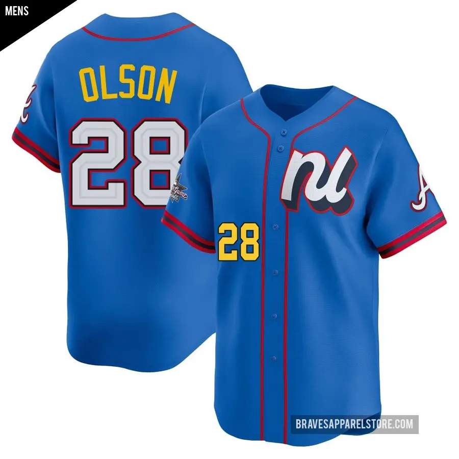 Men's Atlanta Braves ＃28 Matt Olson Limited Blue National League 2025 All-Star Edition Jersey