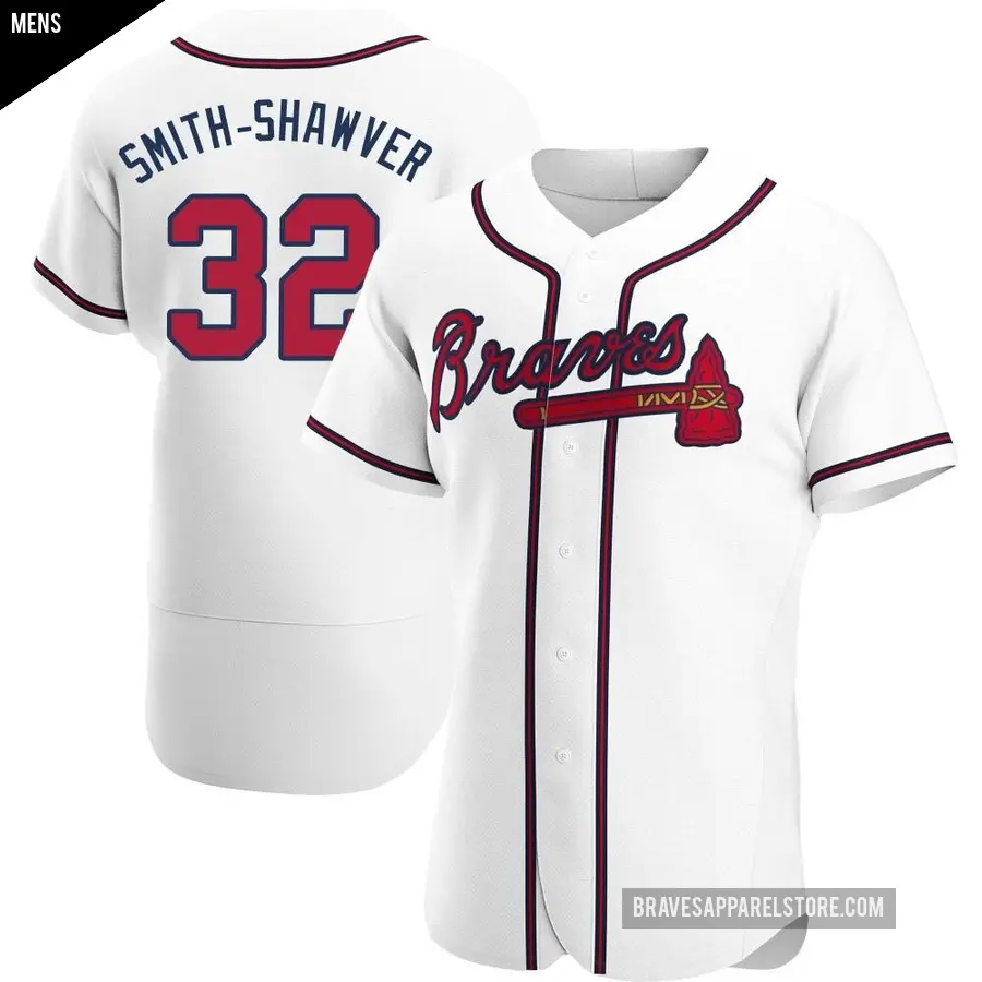 Men's Atlanta Braves ＃32 AJ Smith-Shawver Authentic White Home Jersey