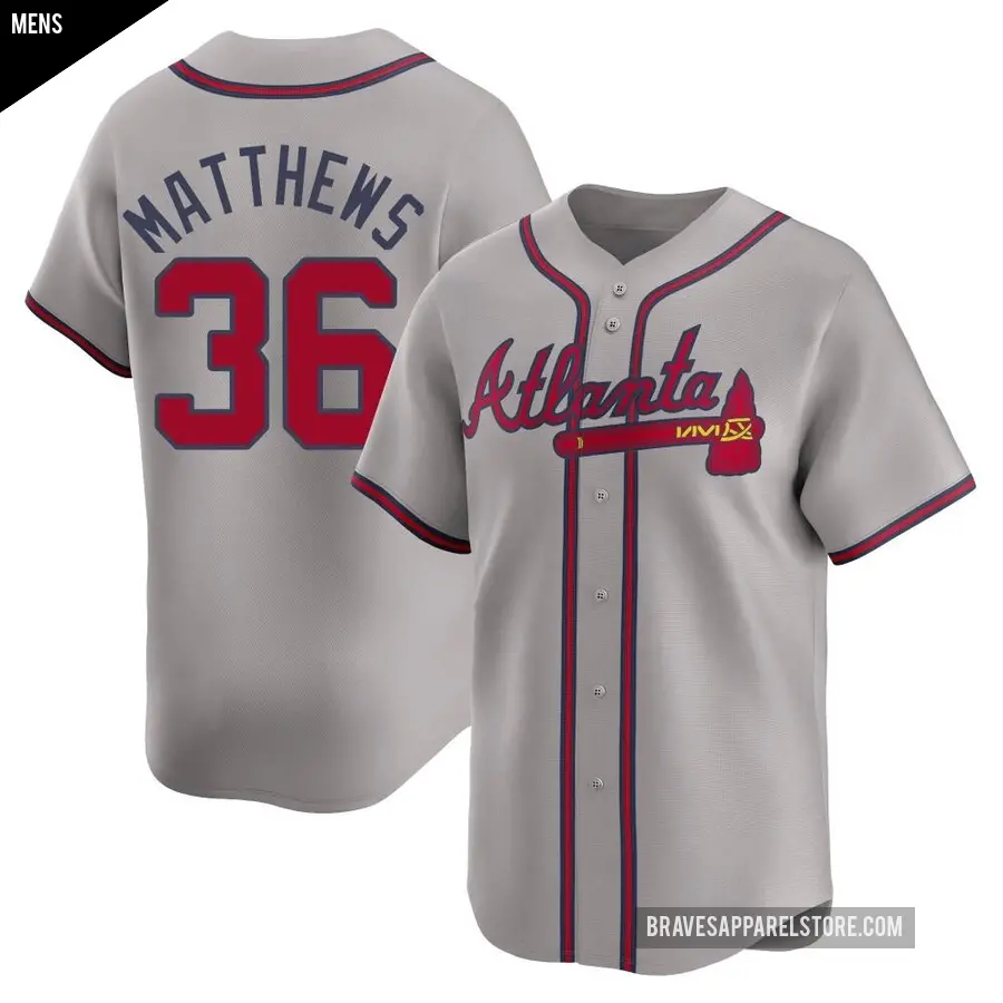 Men's Atlanta Braves ＃36 Gary Matthews Limited Gray Away Jersey