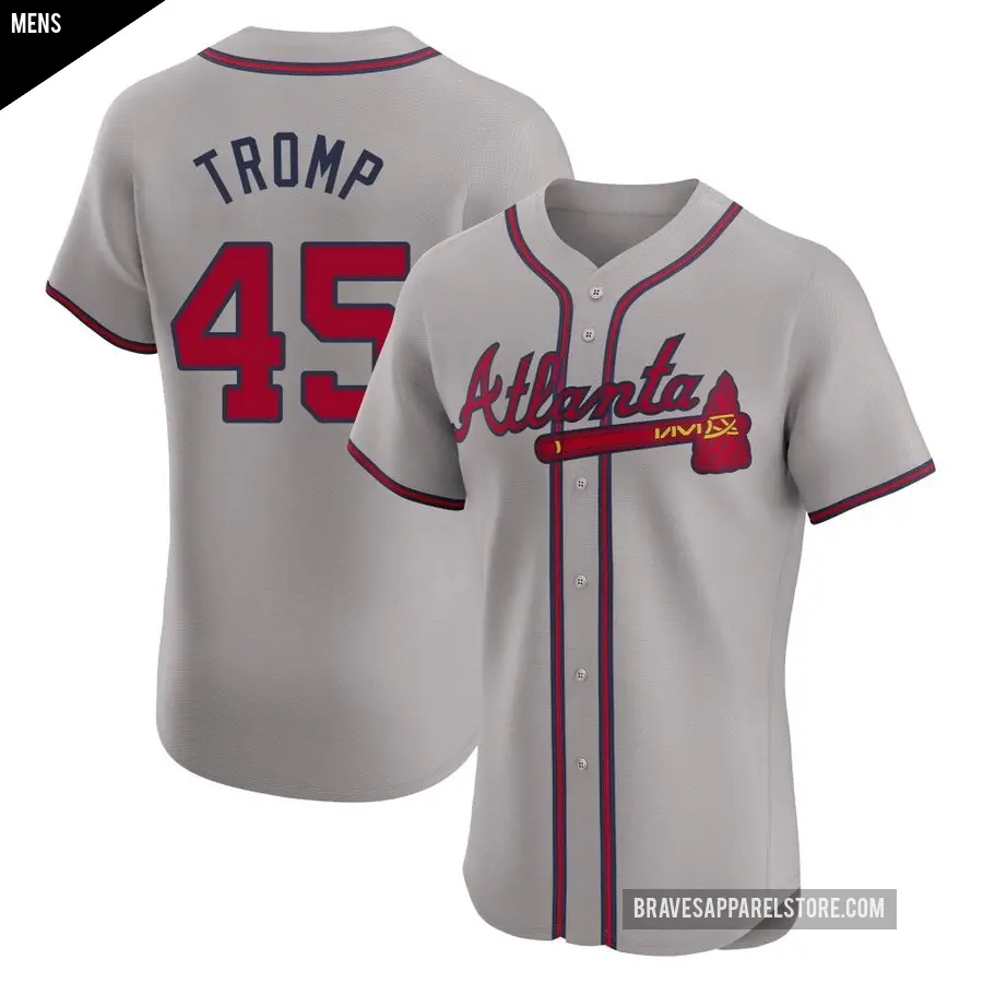 Men's Atlanta Braves ＃45 Chadwick Tromp Elite Gray Road Jersey