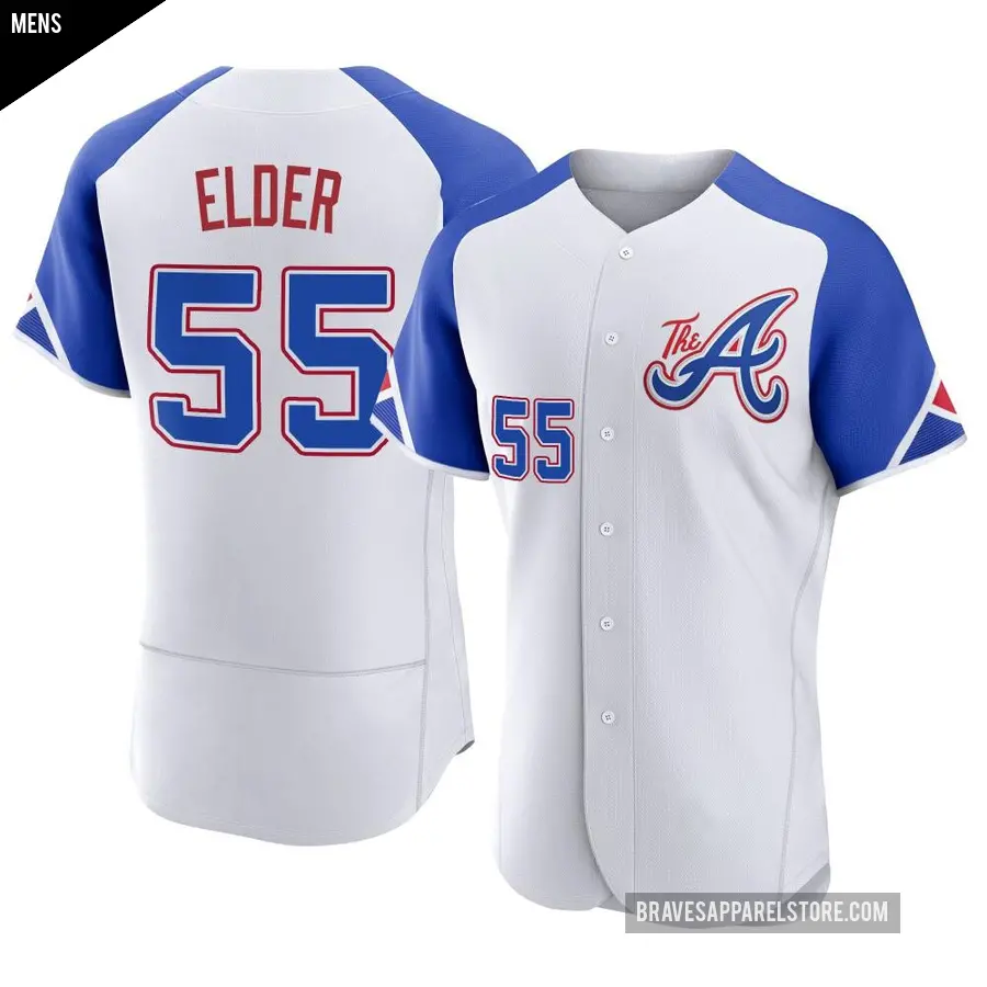 Men's Atlanta Braves ＃55 Bryce Elder Authentic White 2023 City Connect Jersey