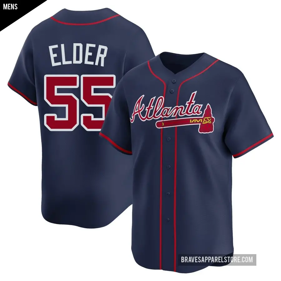 Men's Atlanta Braves ＃55 Bryce Elder Limited Navy Alternate Jersey