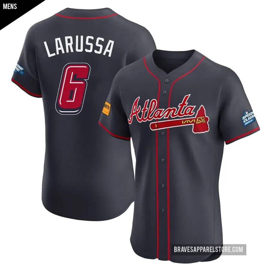 Men's Atlanta Braves ＃6 Tony Larussa Elite Navy 2025 Speedway Classic Alternate Jersey