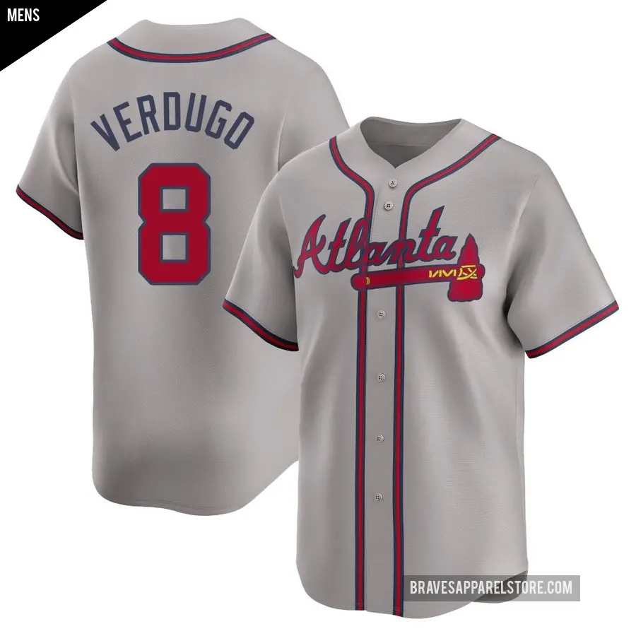 Men's Atlanta Braves ＃8 Alex Verdugo Limited Gray Away Jersey