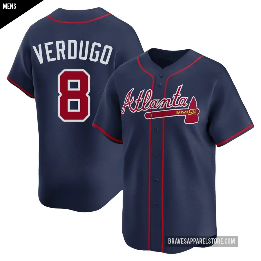 Men's Atlanta Braves ＃8 Alex Verdugo Limited Navy Alternate Jersey