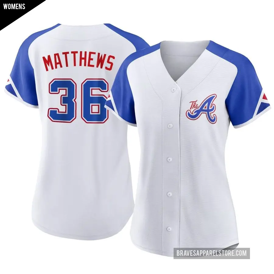Women's Atlanta Braves ＃36 Gary Matthews Replica White 2023 City Connect Jersey