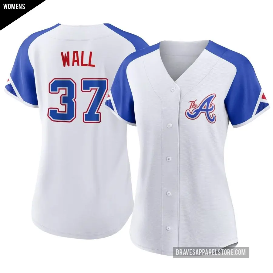 Women's Atlanta Braves ＃37 Forrest Wall Replica White 2023 City Connect Jersey