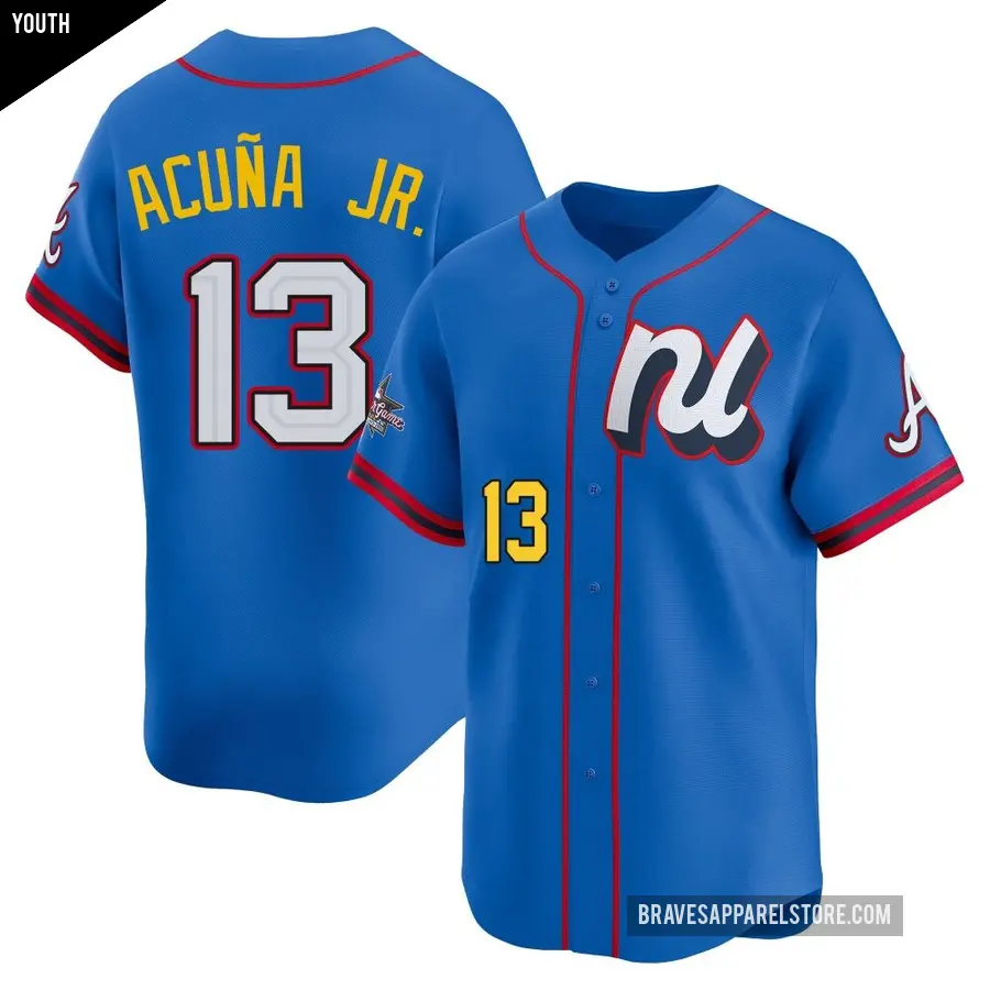 Youth Atlanta Braves ＃13 Ronald Acuna Jr. Limited Blue National League 2025 All-Star Edition Jersey