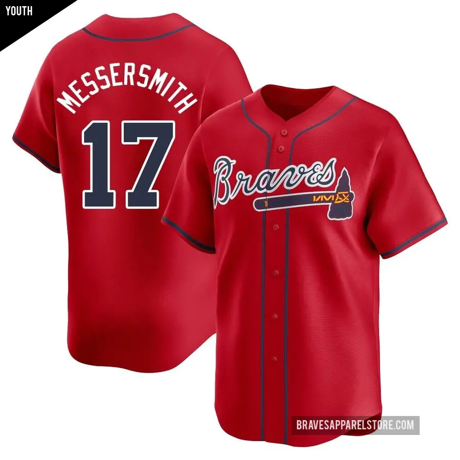 Youth Atlanta Braves ＃17 Andy Messersmith Limited Red Alternate Jersey