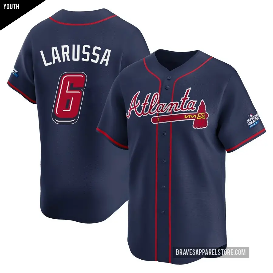 Youth Atlanta Braves ＃6 Tony Larussa Limited Navy 2025 Speedway Classic Alternate Jersey