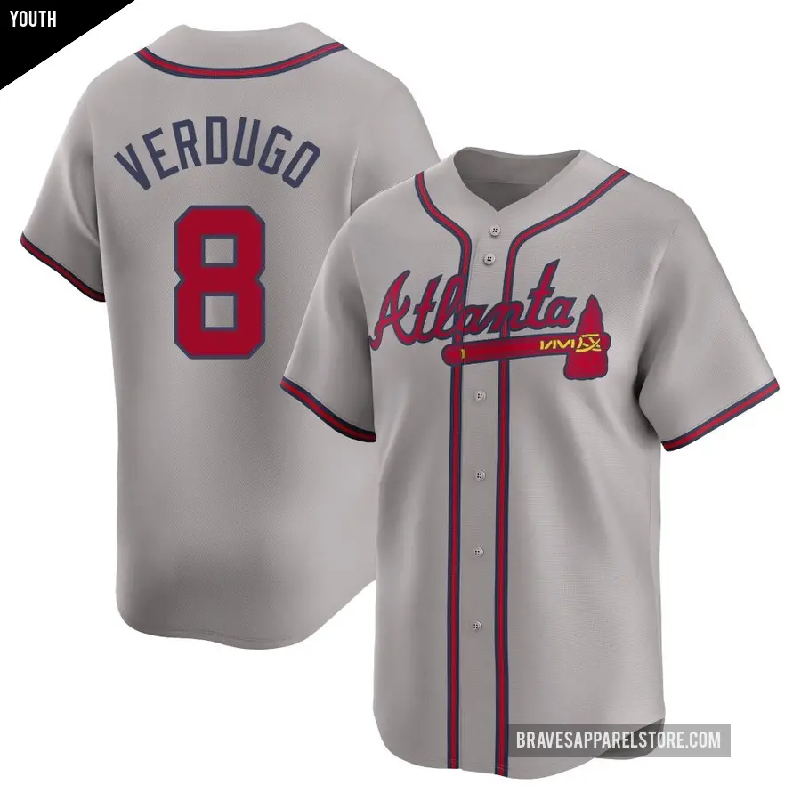 Youth Atlanta Braves ＃8 Alex Verdugo Limited Gray Away Jersey